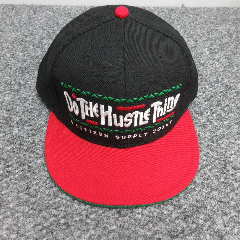 Do The Hustle Thing Hat Cap Fitted Mens 7 5/8 Black Red Wool Citizen Supply